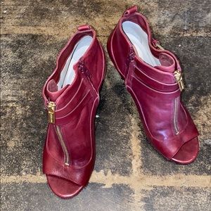 Sexy red leather heels size 9.5 Michael Kors